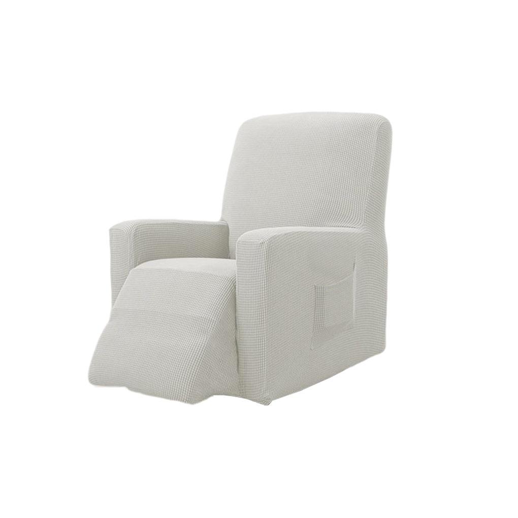 Recliner Cover Universal Solid Color Full Sleeve Slipcover Chair Dust-proof Seat Anti-slide Protector for Bedroom Room