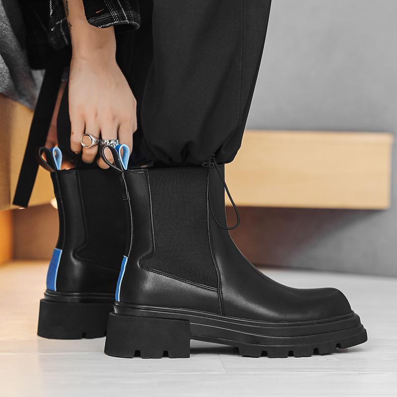 Ins Martin boots Neuer britischer Stil Herbst und Winter Kurzstiefel Mittlerer Schaft Chelsea Dicksohlige Zigarettenstiefel
