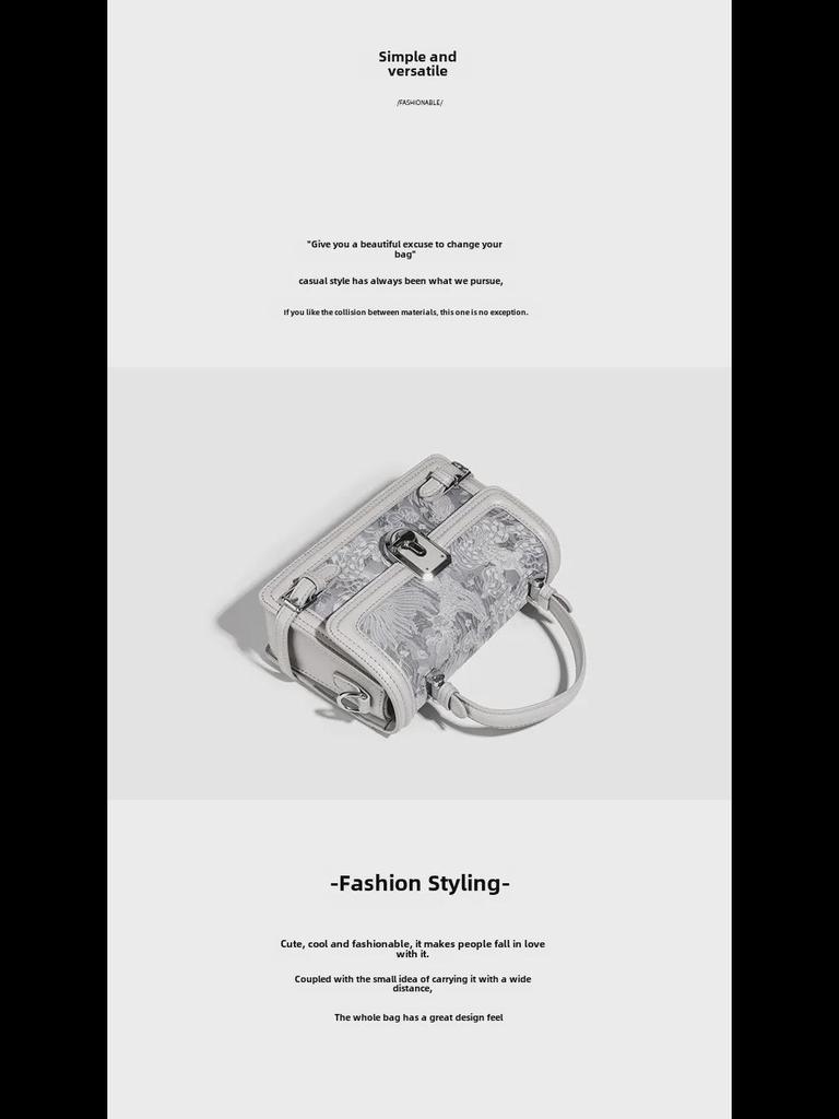 2024 Women's Fashion Versatile Lace Handbag: New Light Luxury Shoulder and Crossbody Small Square Bag