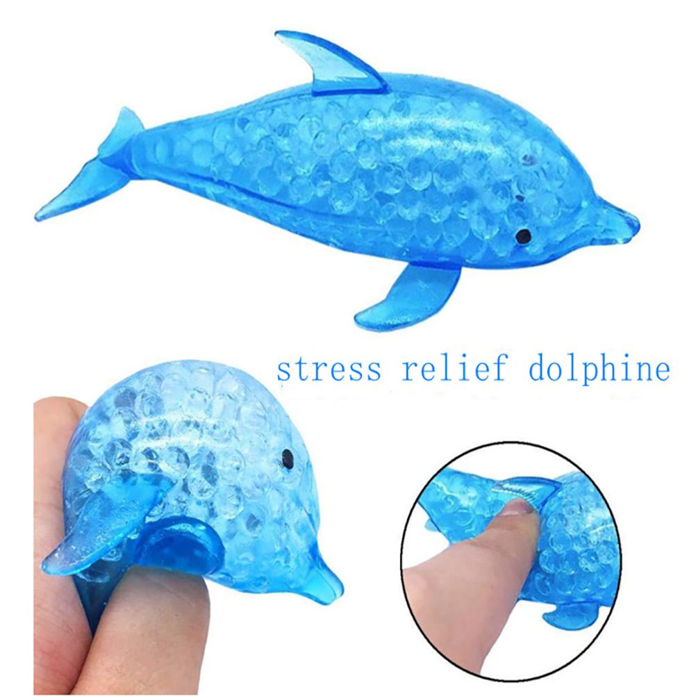 Dolphin Anti Anxiety Squeezing Balls Funny Sensory Toy Hand Therapy Ball for Kids and Adults