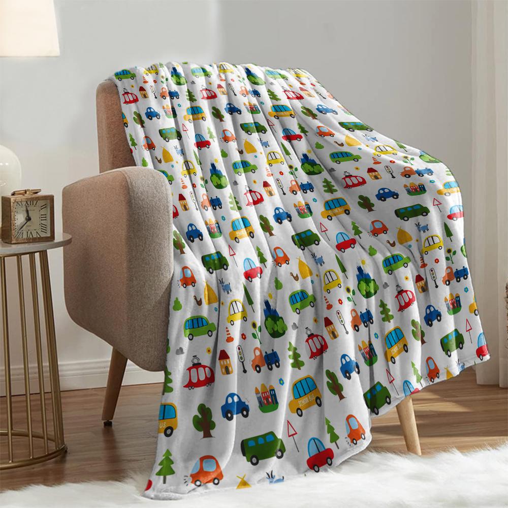 1pz Coperta Giocattolo Camion Carini Modello Veicoli Per Ragazzi Ragazze Regalo Anniversario Compleanno Regali Festival Coperte Morbide Uso Stagione Unica