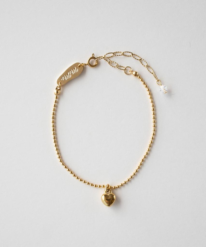 Merrymotive Small Heart With Surgical Gold Ball Chain Bracelet