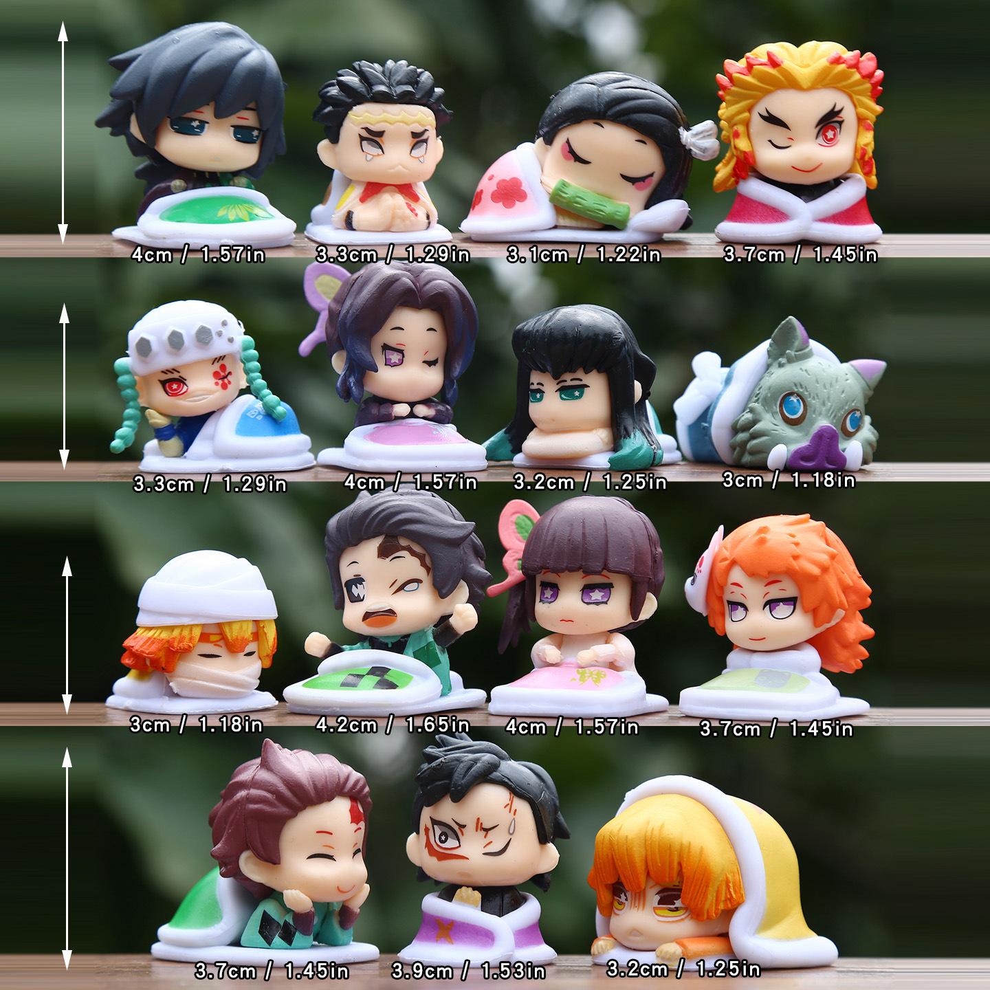 

15 шт./Набор Аниме Клинок Рассекающий Демонов Фигурки Действия Спящие Лежащие Незуко Танджиро Зеницу Иноске Кёджуро Канао Фигурка Фигурка Игрушки