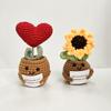 Kawaii Crochet Potato Cactus Hand-Knitted Vegetable Knitting Wool Yarn Doll Positive Energy Accessories Desktop Ornaments
