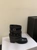 Retro style woven belt belt buckle stack boots women's new thick heel short boots locomotive boots western cowboy boots