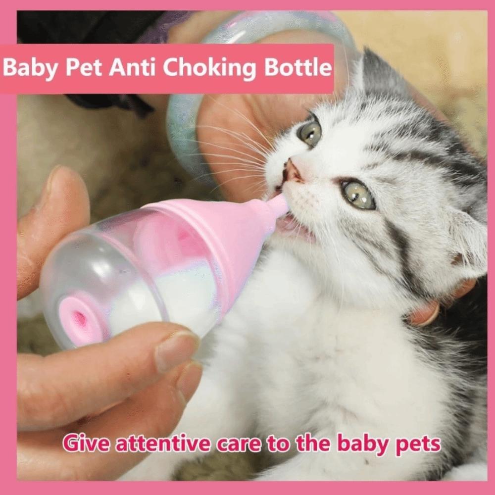 Silicone Cat Feeding Bottle Bite Resistant Detachable Lid Pet Nursing Bottle 40ml with Scale Pet Pacifier Bottle Newborn Pets