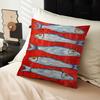 Colorful Sardine Lobster Crab Fish Ocean Pillow Cushion Cover Pillowcase Living Room Sofa Home Decor Customized