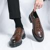 Fashion Spring Luxury Brand Designer Dress Shoes Men Shoes Thick Bottom Platform Casual Oxford Low Heel Lace-up Round Head Shoes