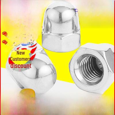 Hexagonal 201/304 Stainless Steel Cap Nut with Integrated Cover, Sizes: M3, M8, M18