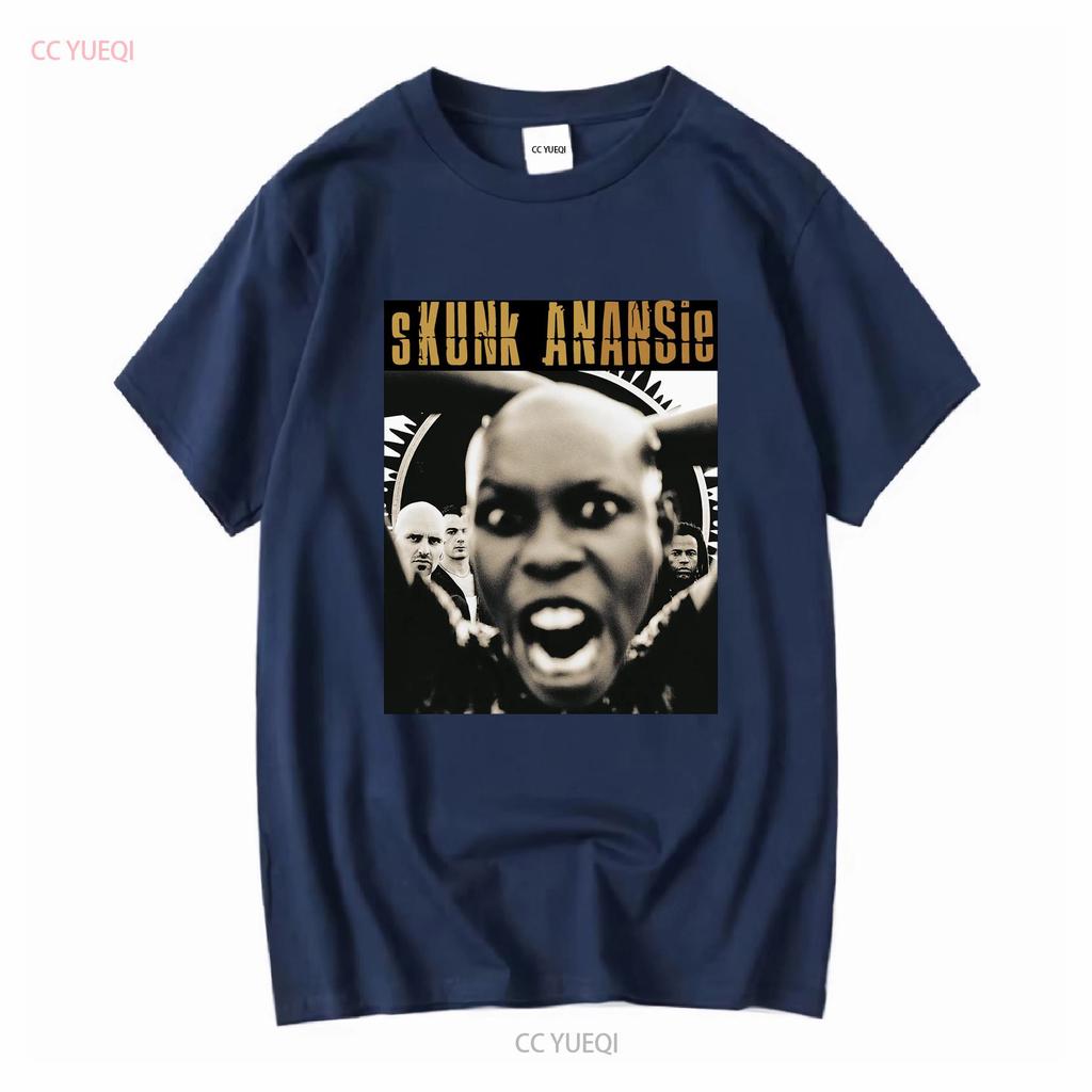 Skunk Anansie T-shirt Essenziale maniche lunghe vintage Lavato uomo Versatile streetwear abbigliamento designer Morbido Leggermente