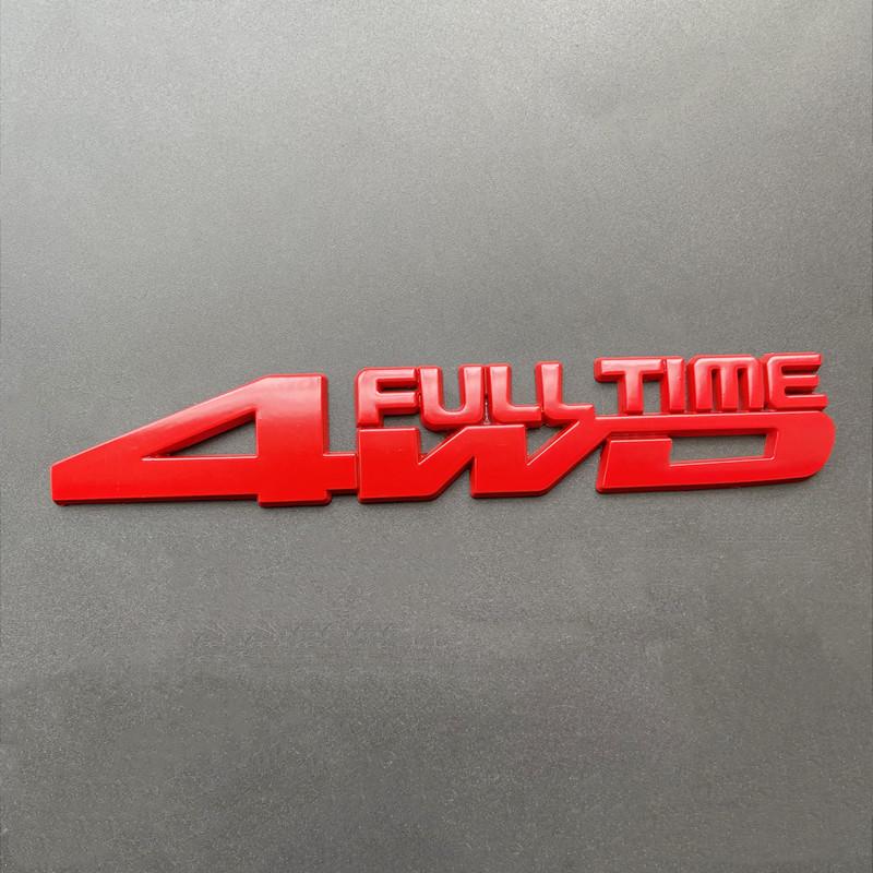 

3D Metal Car Badge Fender Trunk Full Time 4WD Logo Sticker Emblem червоний