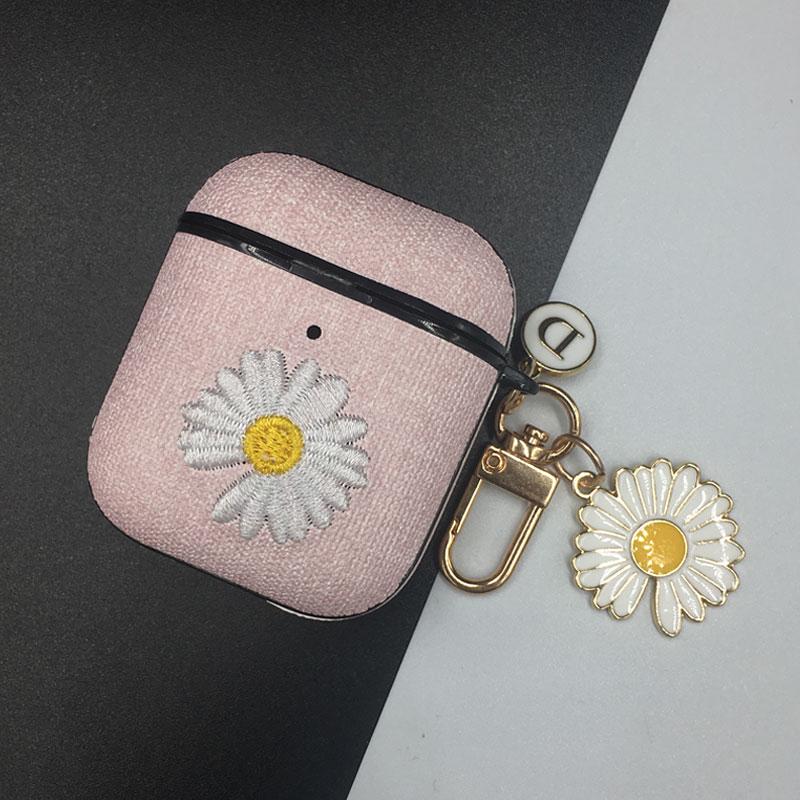 Защитный чехол GD Daisy Flower для ПК для Airpods 1 2 Pro, защитный чехол для гарнитуры, аксессуары для Airpods Cover For Airpods розовый