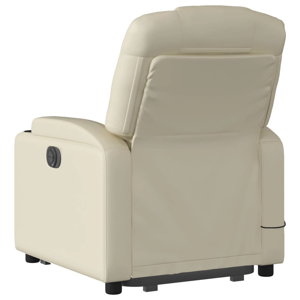 Vidaxl Lift-Up Massage Chair, Reclining, Cream, Eco-Leather