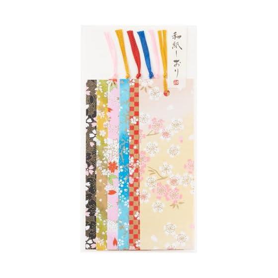 Washi Kawasumi Yuzen Washi Pattern Dyed Bookmark Bookmarker Pack of 6 Various Cherry Blossoms