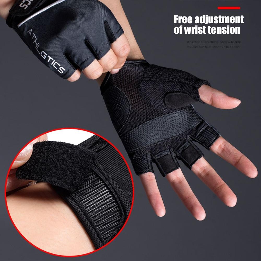Men Women Gym Gloves Fitness Weight Lifting Wristband Shockproof Gloves for Body Building Training Sports Exercise