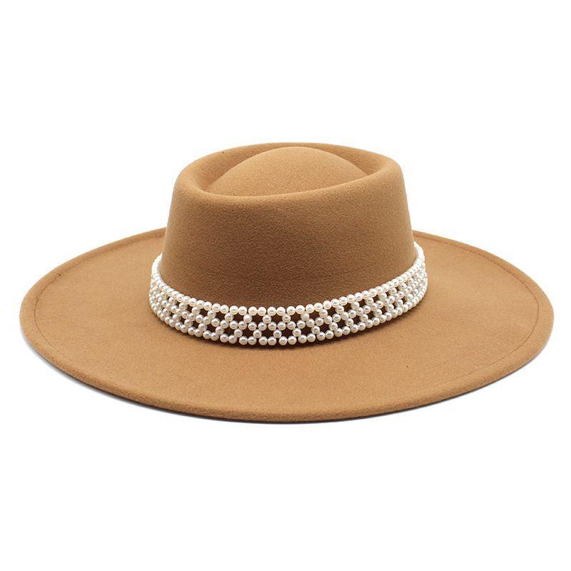 New Autumn and Winter Hepburn Style Dome Concave and Convex Top Big Brim Female British Men Woolen Felt Hat Cashmere Top Hat Hat