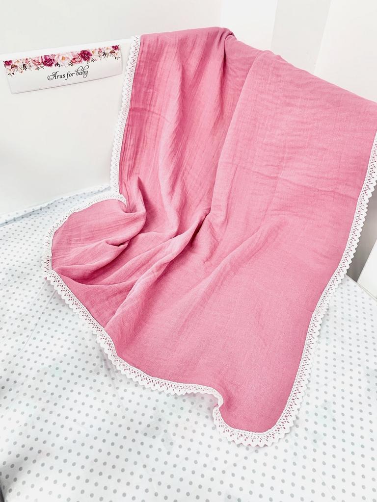 Muslin Blanket 100x75 Lace Coral