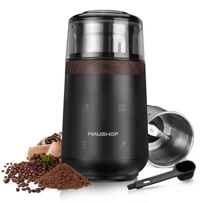 HAUSHOF Portable Electric Coffee Grinder with 75g Capacity, Detachable Hopper, Grinds Beans, Green Tea, Japanese Pepper, Chili Pepper, Pepper, and