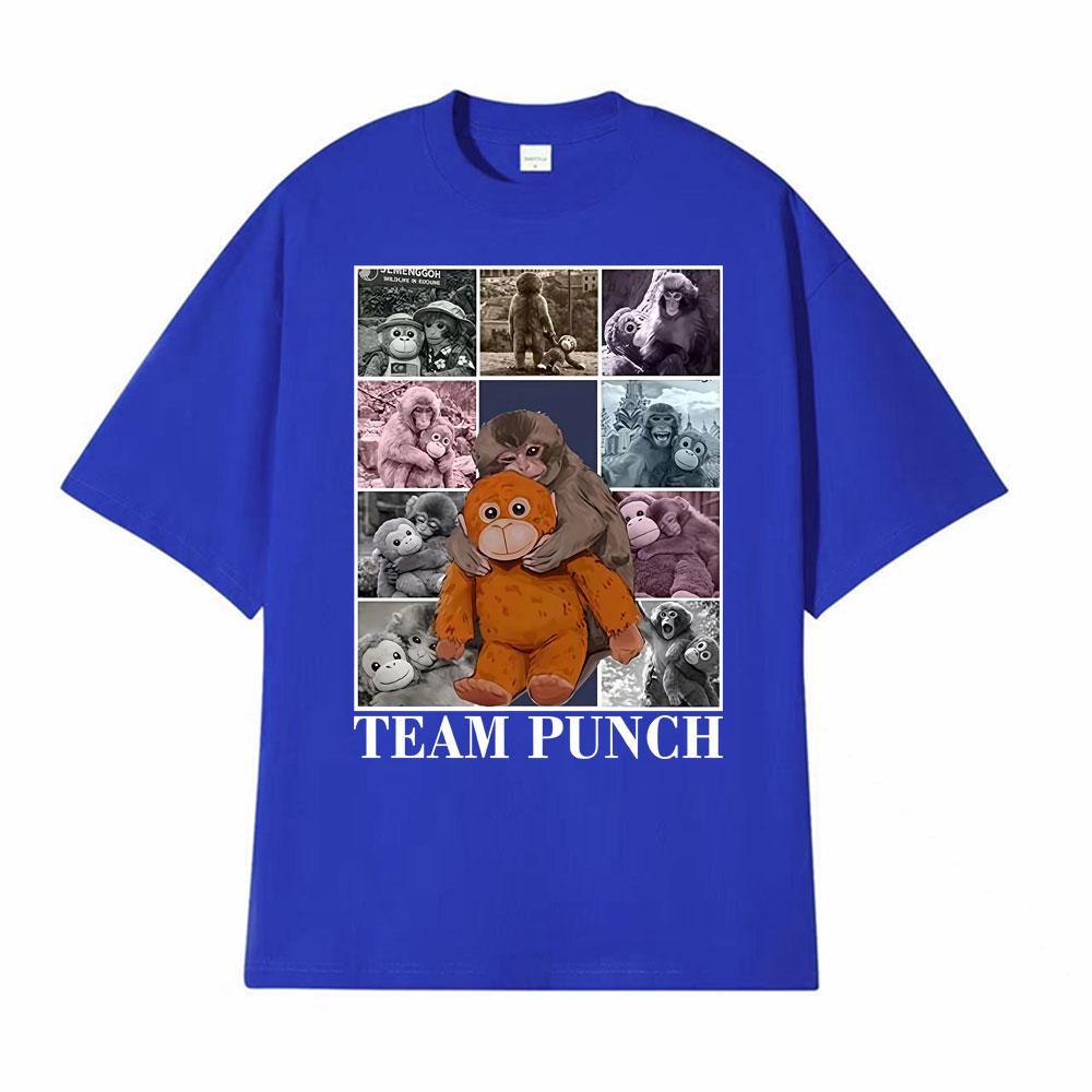 Baby Cute Monkey Punch Graphic Funny T Shirts Unisex Harajuku Summer Short Sleeve T Shirt Men Cotton Crewneck Tshirt Streetwear