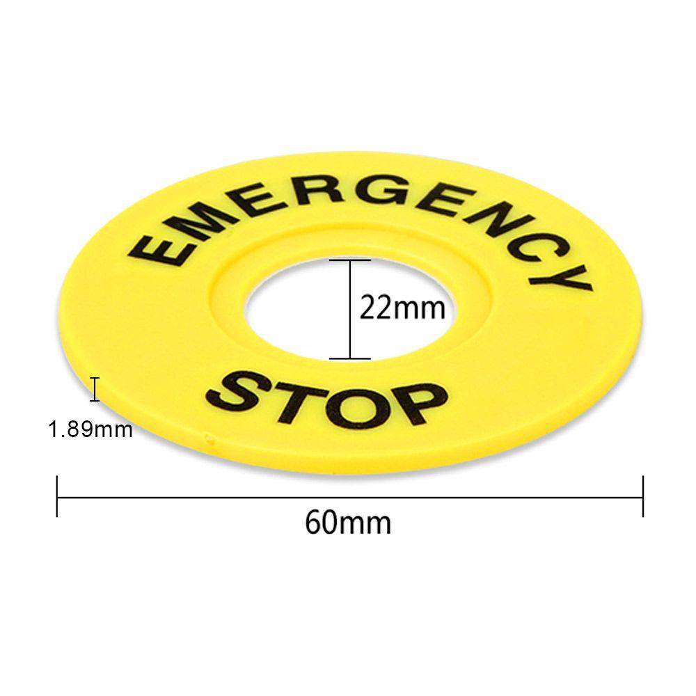10PCS Durable 22mm Switch Accessory Frame Emergency Stop Sign Mark Label Warning Circle