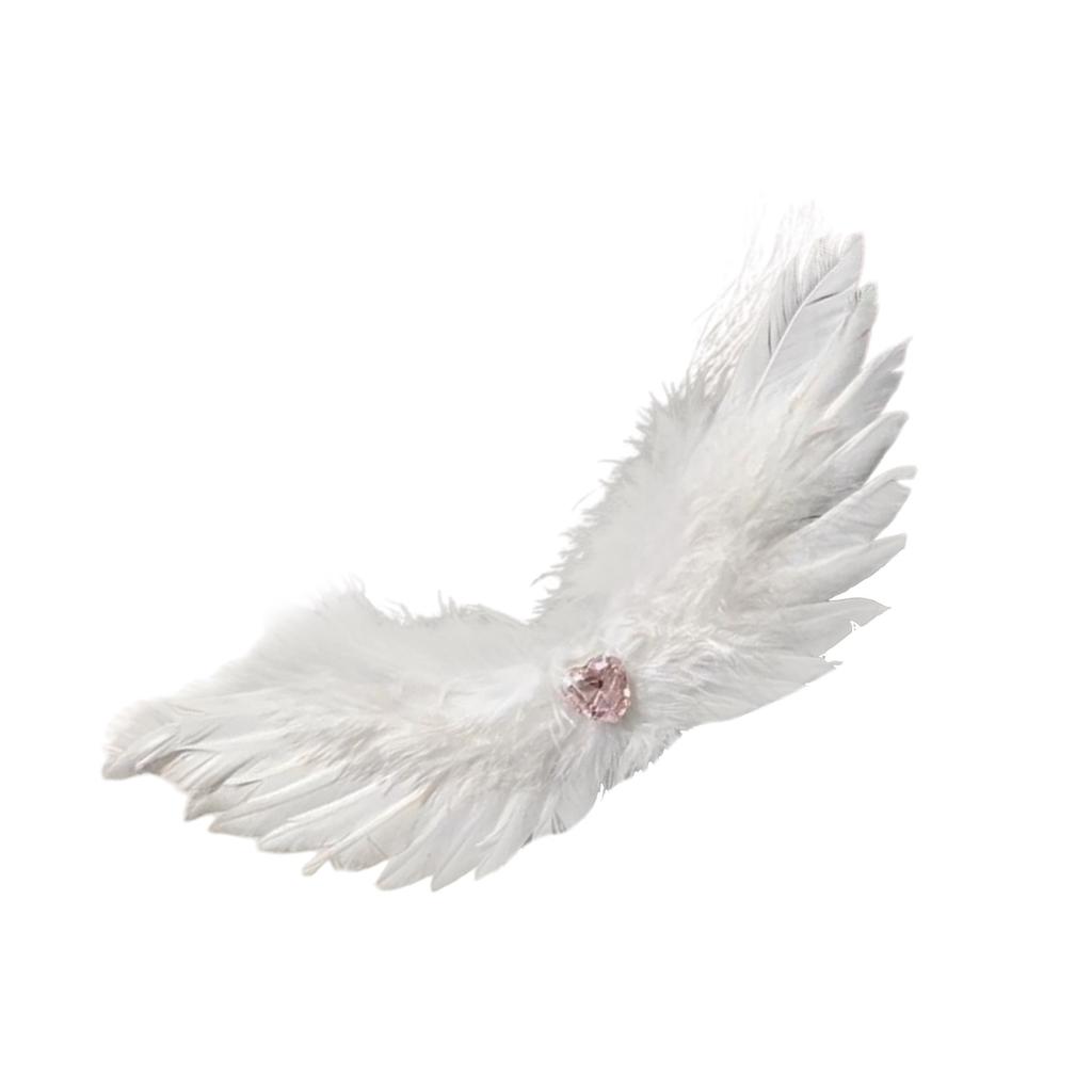 Fashionable Black And White Feathered Hair Accessory Featuring Wing Designs And Rhinestones For Young Women At Parties