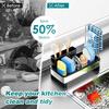 Self-draining Sponge Drain Rack Stainless Steel Sink Shelf Soap Sponge Holder  for Kitchen