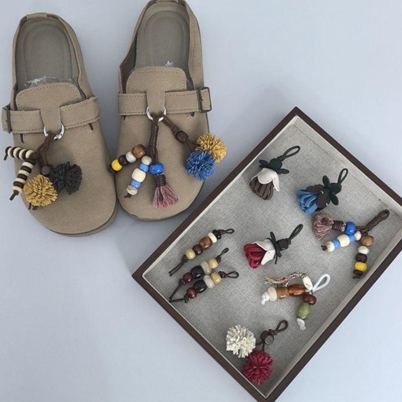 Maillard Tassel Pendant Shoe Charms Leather Flower Shoelace Buckle Sports Shoe Decoration Accessory Sports Shoelace Decor Buckle