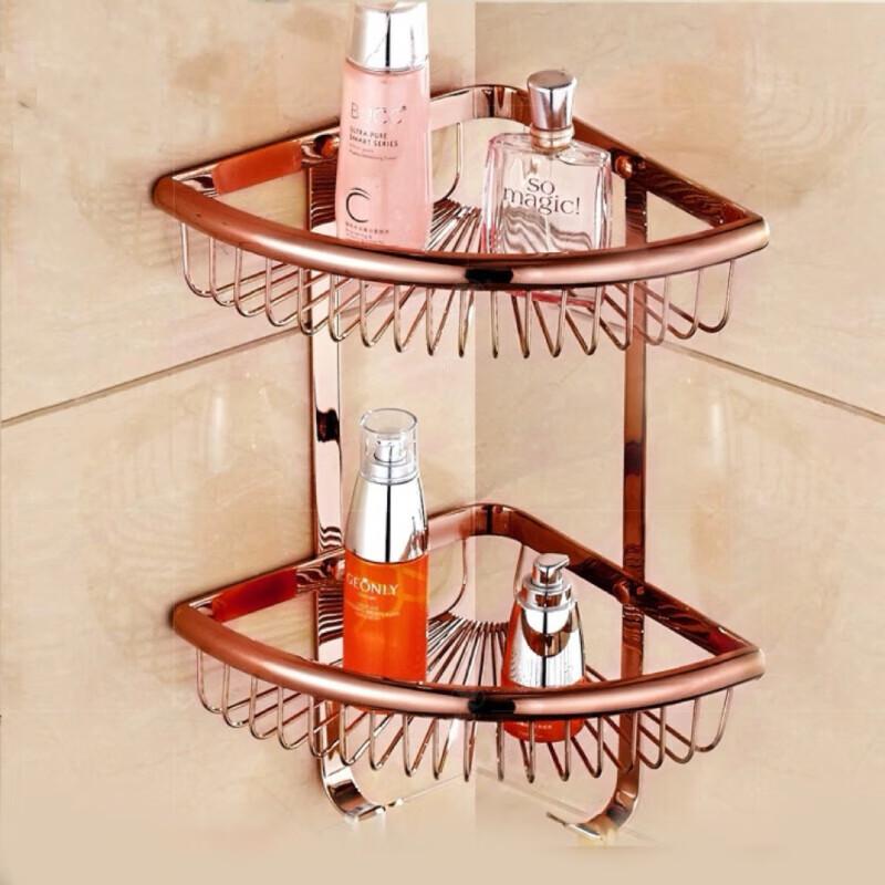 Yuzhu European Style Gold-Plated Bathroom Corner Shelf
