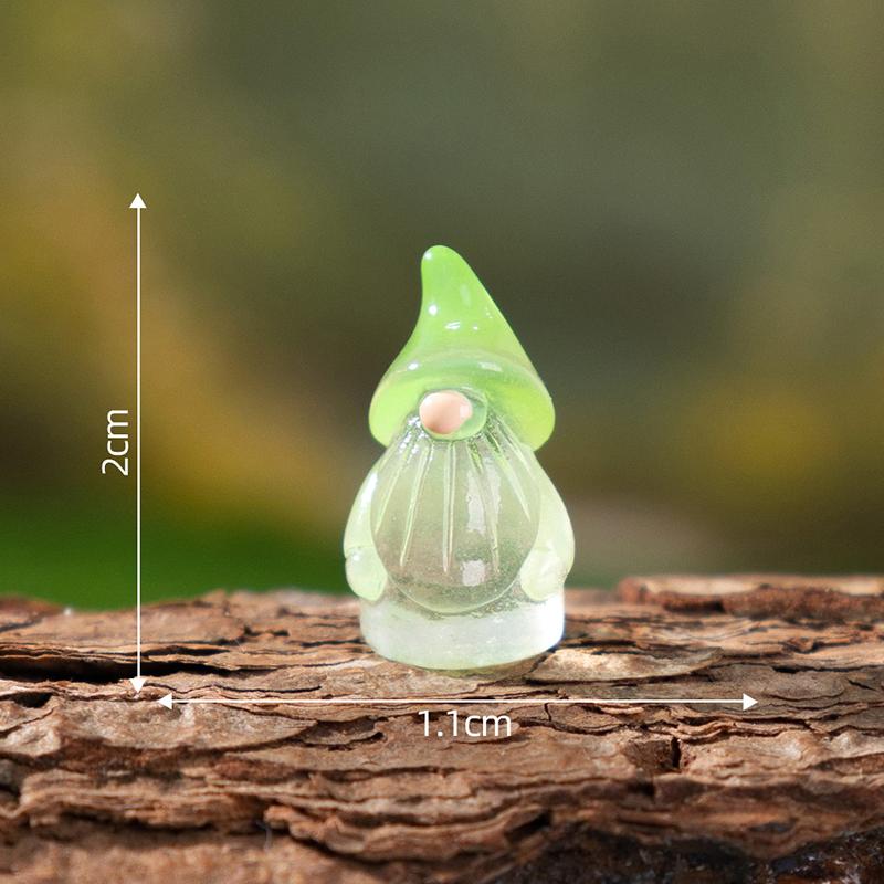 6Pcs Mini Gnomes Fairy Garden Miniatures Luminous Forest Fairy Moss Micro Landscape Decoration Accessories Home Decor