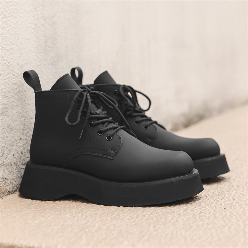 England Style Men Casual Business Office Platform Boots Autumn Winter Shoes Cowboy Original Leather Boot Trendy Ankle Botas Male