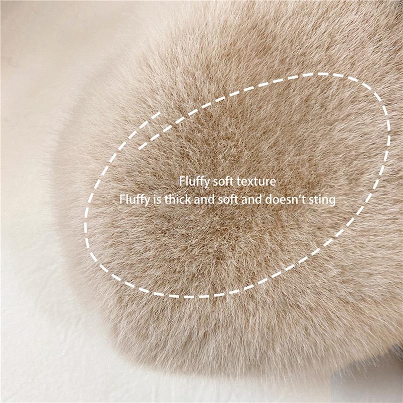 Flauschiger Pelzkragen Schal Damen Warmhalten Verdickender Pelz Schal Bunt Kreuz Winterschal Herbst Winter Kunstpelz Plüsch Elega