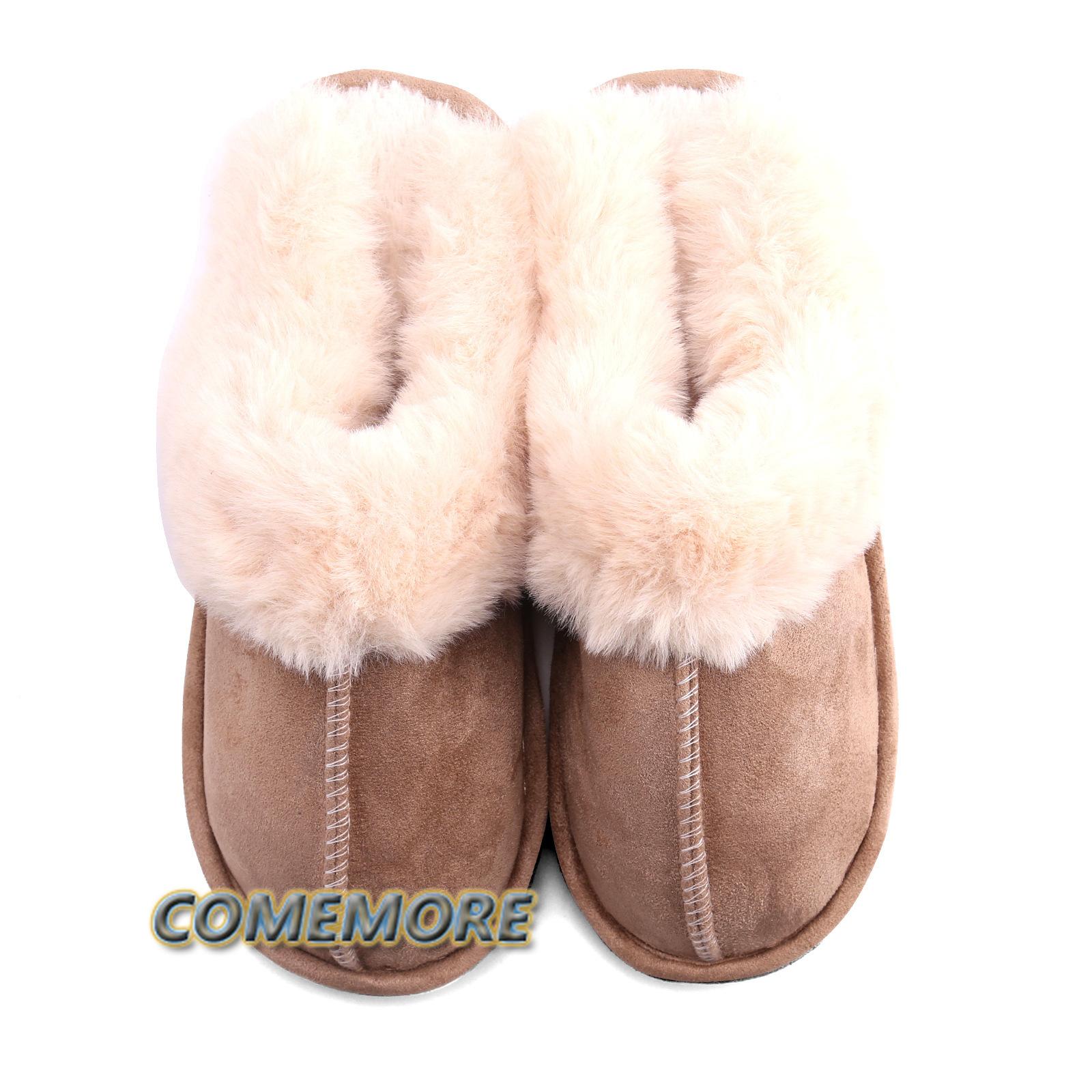 Модные Удобные Пушистые Зимние Тапочки для Женщин Домашняя Обувь Искусственный — фото 5