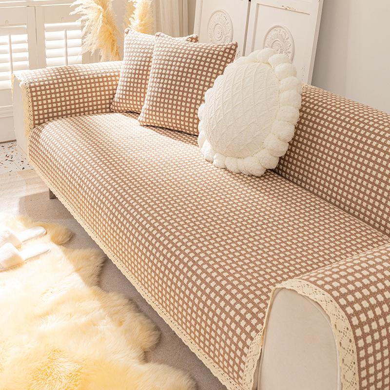 Sofa Cushion, Cotton And Linen, Universal In All Seasons, Non-Slip And Simple  New Cover, Cushion, Cover Towel, Small And Fresh Foreign Air
