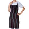 Adjustable Half-length Adult Apron Striped Restaurant Chef Apron Outdoor Camping BBQ Picnic Kitchen Cook Apron With 2 Pockets