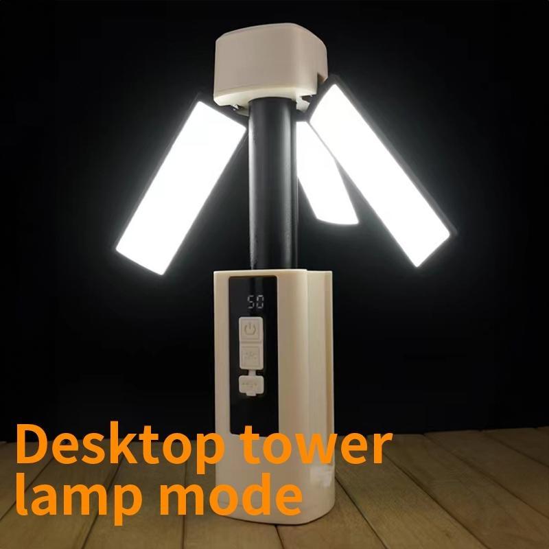 Folding Outdoor Camping Light Portable Rechargeable Hanging Tent Hanging Lantern with Battery Display Emergency Car Outdoor Lamp