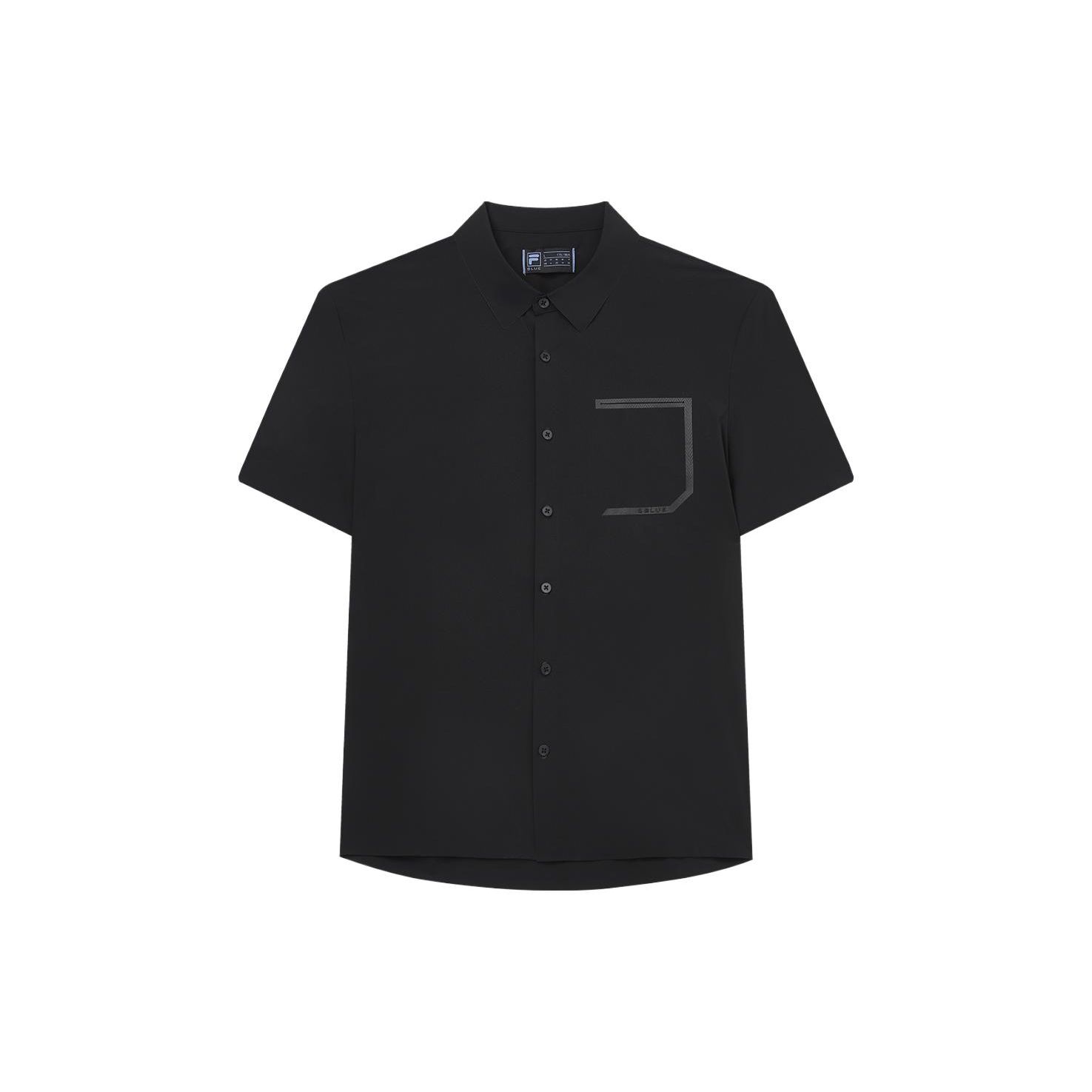 

FILA Solid Color Casual High-End Business Short Sleeve Shirt Men shirts Black F11M332401F-BK M