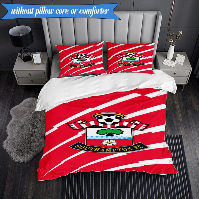 3-teiliges weiches Bettwäscheset mit FC-Wappen-Design, inklusive 1 Bettbezug und 2 Kissenbezügen. Perfekt für Schlafzimmer, Wohnheim, Fan-Geschenk