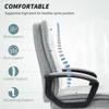 Linen-Look Double-Padded Office Chair - Grey
