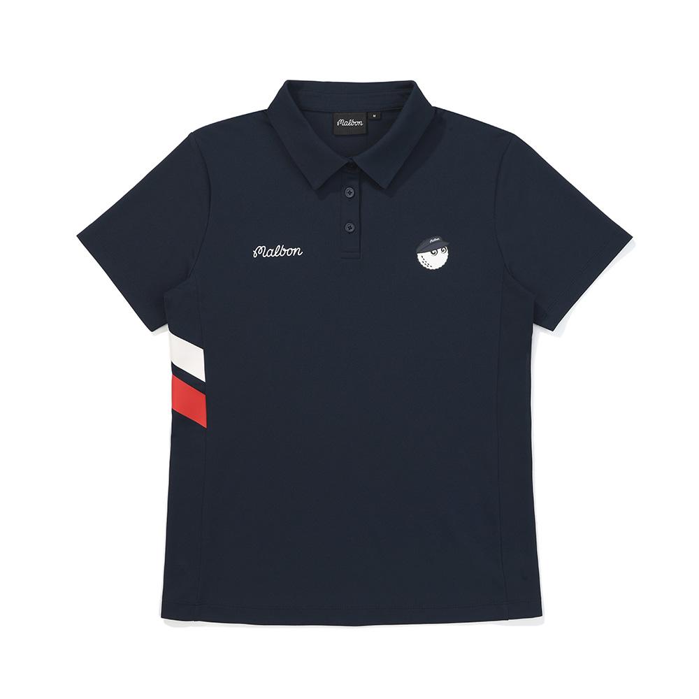 MALBON GOLF Point Color T-Shirt Navy (Woman)