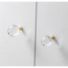 Brass Crystal Marble Handle European Light Luxury Diamond Light Ball Drawer Cabinet Wardrobe Door Handle