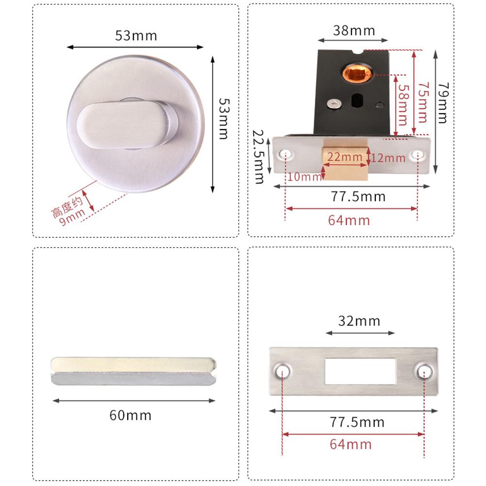 Bolt Privacy Lock Green Red Indicator Indicator Restroom Toilet