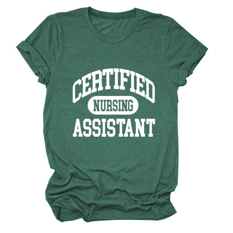 Certified nursing new short-sleeved women's fashion T-shirt large size