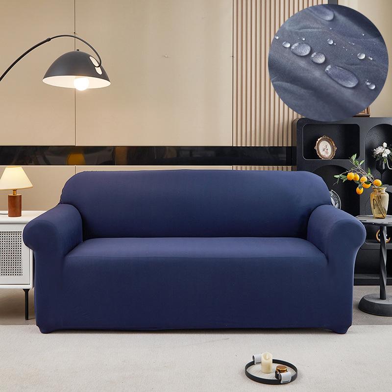 Simple Solid Color Waterproof Sofa Cover Elastic Dustproof Cover Cloth Anti Cat Scratch Urine Proof Sofa Towel Sofa Protective Cover