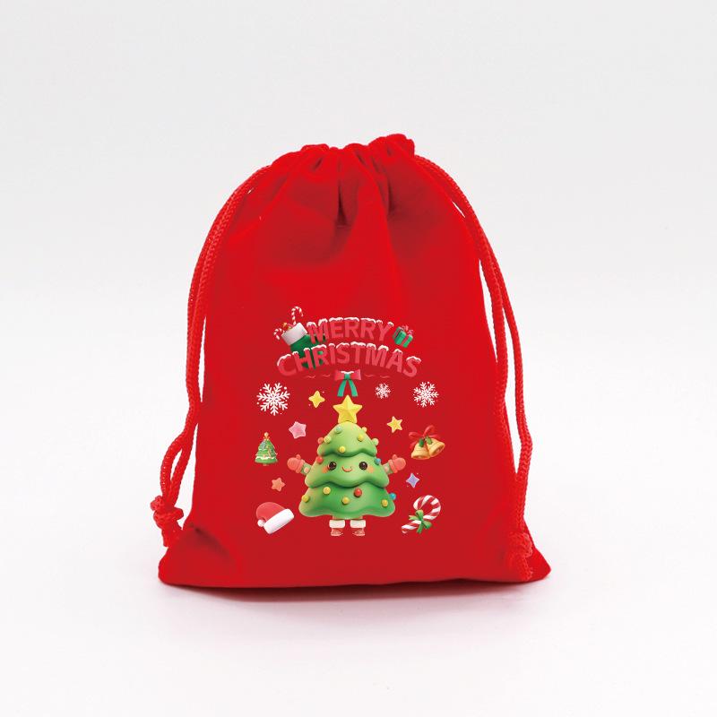 Christmas Candy & Apple Gift Bags - Red Snack Packaging