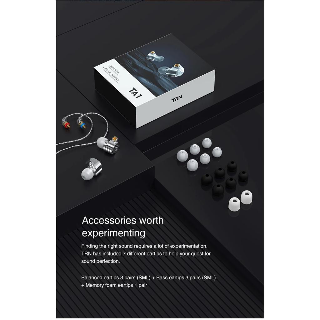 TRN TA1 Hi-FI 1BA+1DD Hybrid (Knowles 33518,8mm Dynamic) In-ear Earphone Drive HIFI Bass Metal Monitor Running Sport Headphone