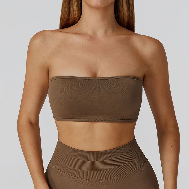 Fashion Sports Intimates Women's Shockproof Push-up Sexy Beauty Back Tube Top Yoga Vest Training Adjustable Workout Bra