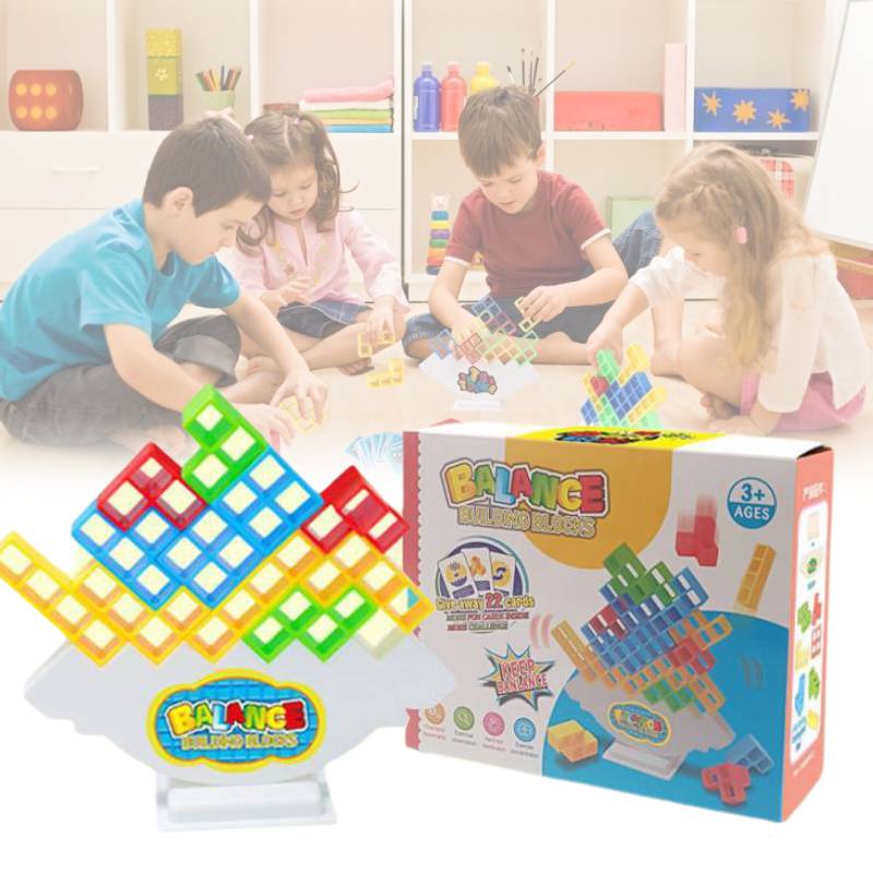 Tetris Tower Balance Game Tetra Tower Toys Stacking Blocks Kids 16 32 48 Pcs 64