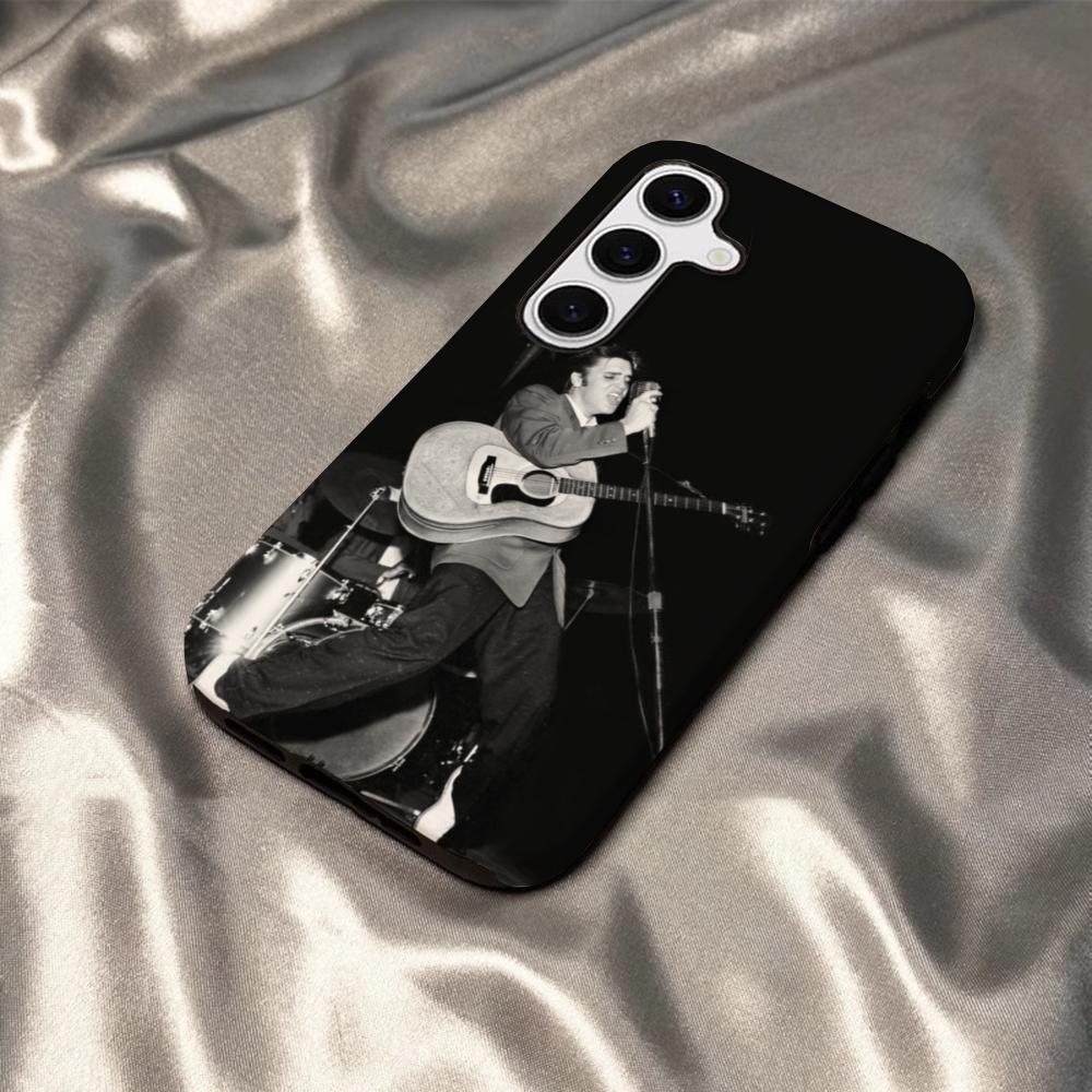 Coque de téléphone E-Elvis P-Presley Chanteur Pour Samsung S25 S24 S23 S22 S21 Plus Ultra A56 A36 A26 A16 Couverture Rigide PC HD Brillante