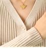 Women's 18K Gold Angel Pendant Necklace - European & American Hip Hop Style, Titanium Steel Clavicle Chain