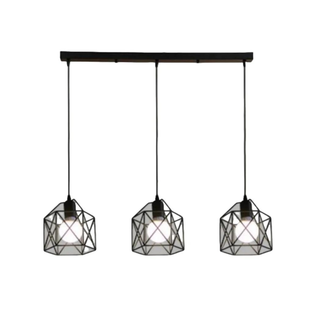 1/3 Heads Minimalist Black Pendant Ceiling Light Industry Hanging Lampshade Bedroom Kitchen Living Room Balcony Decor Lighting